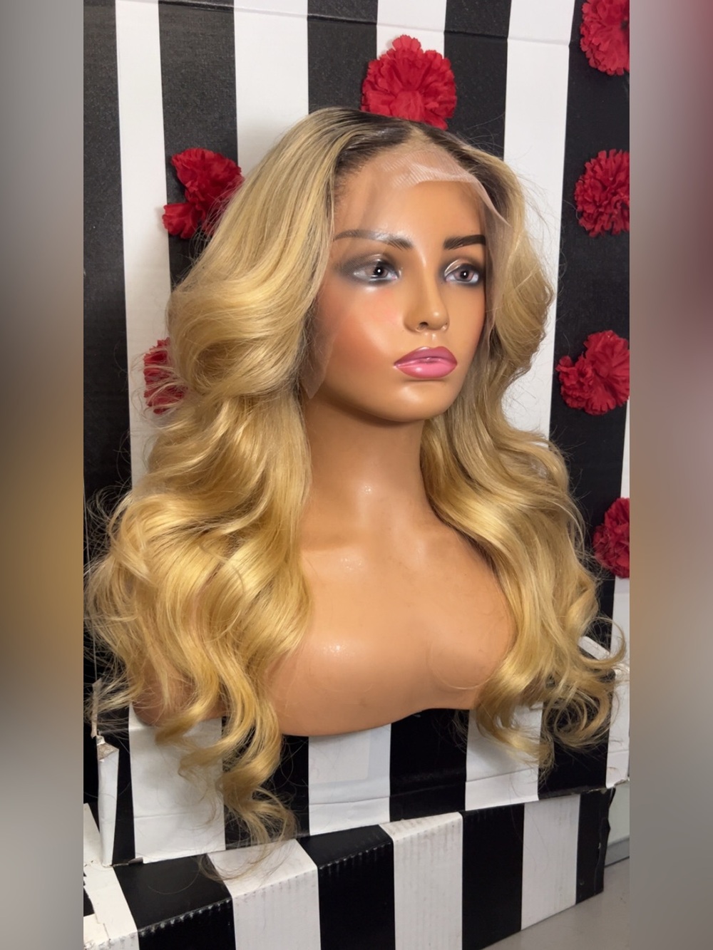 613 dark roots lace frontal wig